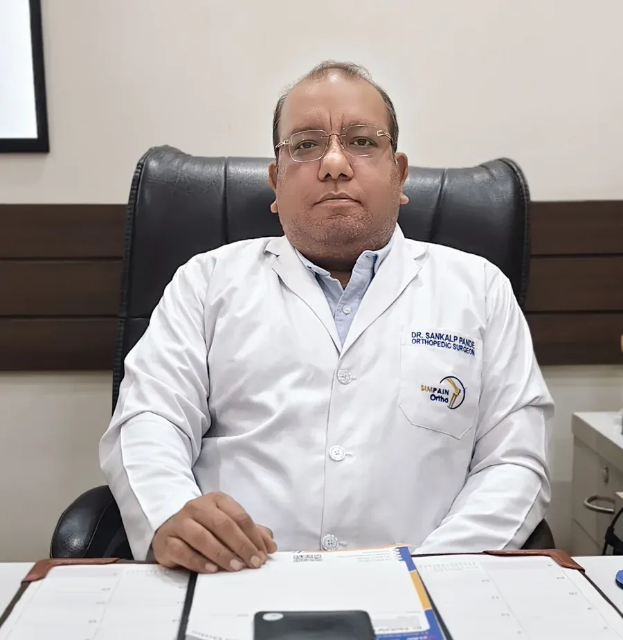 Dr. Sankalp Pande at his consultation desk, Saket